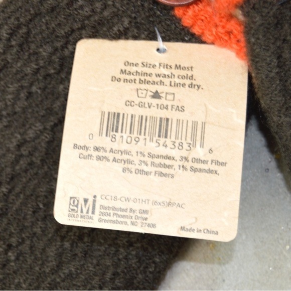 Clear Creek Brown Knit Winter Gloves, Touchscreen Tips OSFM - Picture 4 of 5